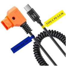 15V PD3.0 USB Type-C Male to 15V D-Tap Male Connector Power Cable for V-Mount Battery