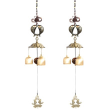 Double Fish Metal Wind Chime Pendant Copper Bell Japanese Style Pendant