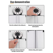 12-In-1-Rotationspapierschneider mit 12 Um 360 Drehbaren Schneidköpfen, DIY-Handpapierschneider mit Gerader Linie
