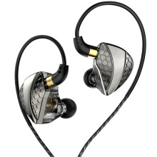 QKZ Hi6T Ohrhörer HiFi-Headsets Dynamischer Treiber IEM Stereo Surround Musik Ohrhörer Hi-Res mit Mikrofon In-Ear Sport Spiel Ohrhörer-A