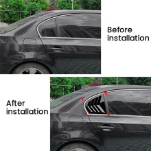 Car Rear Window Shutter Cover Trim Window Louver Side Vent Trim for 5 Series E60 2004-2010 Carbon Fiber