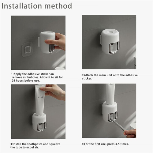 Automatic Toothpaste Dispenser, Wall Mounted with Visualization of Toothpaste Rate 2