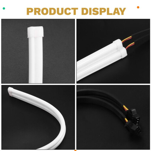 60CM Super Bright Sequential LED Flexible Daytime Running DRL Strip Tube Switchback Headlight  + Yellow 1