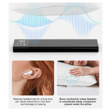 Upgrade Under Pillow Bone Conduction Speaker White Noise Sleep Aid Soundbar TF MP3 Player Timed Shutdown Black