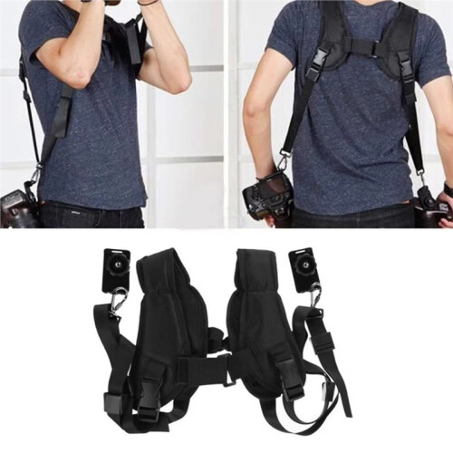 Sling Camera Belt Portable Shoulder Strap Camera Mount Quick Adjustment Accessories for Two DSLR Digital Cameras 1