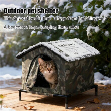 Outdoor Cat House Winter Insulated Pet Shelter Pet Thermal Shelter for Patio Camping Beach Balcony Outdoor Garden M