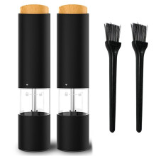 Elektrisk Salt- och Pepparkvarn Set Automatisk Saltpepparkvarn Justerbar Grovhet Batteridriven LED-Lampa