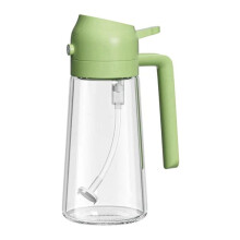 2 in 1 Oil Dispenser and Oil Sprayer, About 16Oz Glass Oil Spray Dispenser Bottle for Kitchen Green