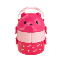 Boîte à Bento Empilable Boîte à Bento Portable Anti-Fuite Boîte à Bento Double Couche de Style Japonais Rose