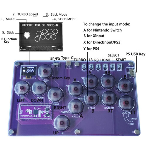 13Key Joystick Hitbox Keyboard Arcade Stick Controller For PS4/PS3//Steam Arcade Hitbox Controller Fight Sticks B 2