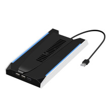 For PS5 Slim/Pro Vertical Stand with RGB VR Headset & Controller Charger 3-Speed Cooling Fan