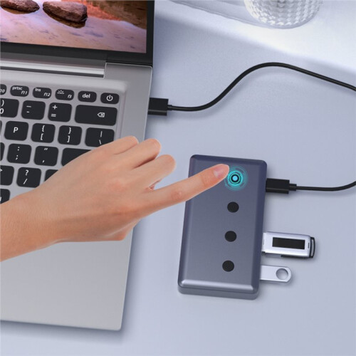 USB C Hub 10Gbps 6 in 1 Powered USB 3.2 Gen 2 Hub  Button USB C to Type C USB Splitter Adapter for  Pro PC 2