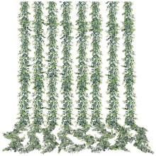 Artificial Eucalyptus Garland 8Pack Eucalyptus Greenery Garland Faux Hanging Plants Vines, 6 Feet/Strand For Decor