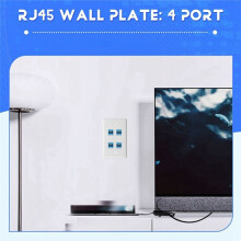 10 Pezzi Cat 6 Ethernet Wall Plate 4 Porte Femmina-Femmina Compatibile con per Cat6/5/5e Piastra Frontale Rimovibile per Una Facile Installazione A