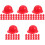 100Pièces Casques De Miniatures Pour Poupées En ABS Rouge 5