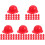 100Pièces Casques De Miniatures Pour Poupées En ABS Rouge 4