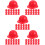 100Pièces Casques De Miniatures Pour Poupées En ABS Rouge 10