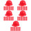 100Pièces Casques De Miniatures Pour Poupées En ABS Rouge 9