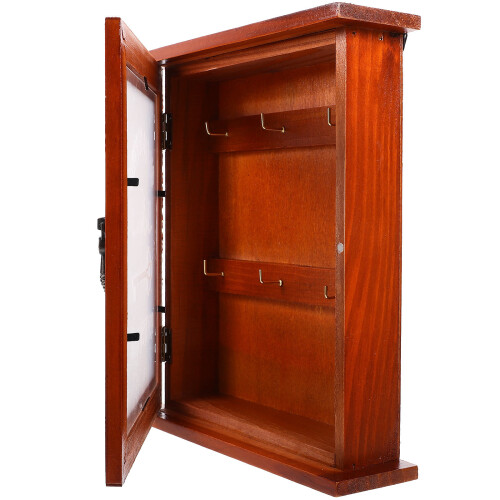 3Pièces Armoire Murale Bois Rouge Pour Rangement 2