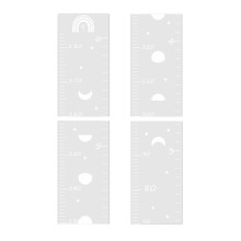 4Pièces Sticker Miroir Hauteur Enfants Design Simple Usage