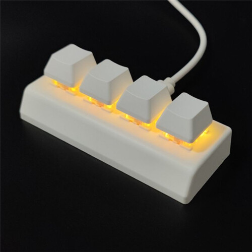 4 Keys Programmable Keypad Red  Ctrl C V Enter  Mechanical Keyboard Support NKRO for Gaming Office Black A 2