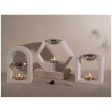 Carré Hexagone Arc Bougie Tasse BrûLeur D'Encens Moule en Silicone DIY Gypse Verser AromathéRapie Stockage Moule, C