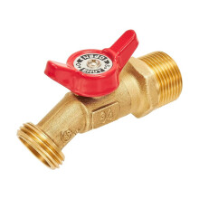 Outdoor Garden Hose Faucet Valve Hose Bibb Shut Off Valve 3/4Inch Male NPT X 3/4Inch Male GHT Threaded Spigot