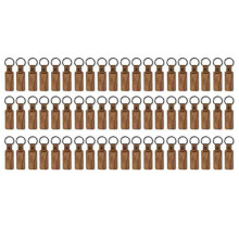 60Pcs Blanks Wooden Keychain Wood Tags Blanks Wood Keychain Keychain Rectangular Wood Key Chain