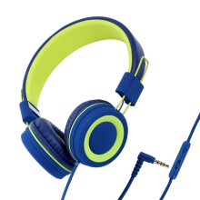Cuffie per Bambini Cuffie Cablate Colorate per Laptop, Tablet, Telefono per L'Apprendimento Delle Cuffie di Classe Online, Blu+Verde