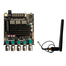 ZK-ST21 Digitalverstärkerplatine 2.1 Kanal 2X100W + 200W Subwoofer TPA3221 -Verstärkermodul mit 2,4G-Antenne