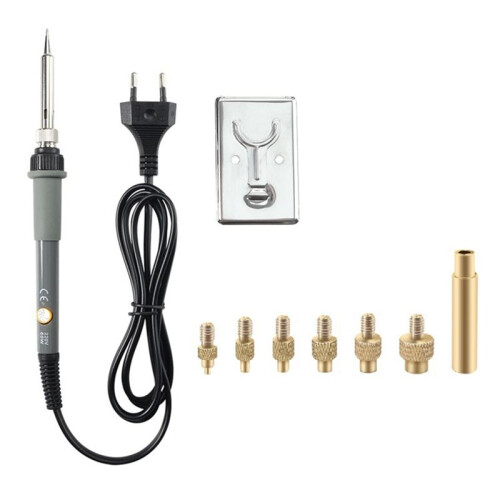 Heat Melt Insert Nut Iron Tip Brass Hot Melt Insert Nut Embedded Kit M2-M8 Heat Insertion Tool 3D Printer Parts EU Plug