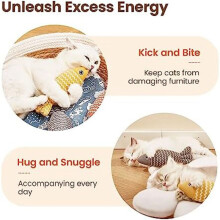 3-Pack Kattenspeelgoed Vis, Kattenkauwspeelgoed Kattenkruidspeelgoed voor Binnenkatten
