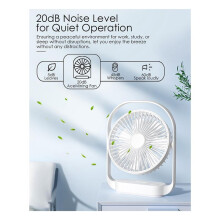 Desk Fan,Small Fan Quiet, USB Fan with Night Light, Table Fan Electric Rechargeable Desktop Fan for Bedroom Office-Black