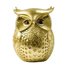 Gold Owl Ornament, Resin Statue Animal , for TV Cabinet Porch Bookshelf Home Office Decor, Tabletop Entryway Decor