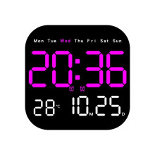 Orologi da Parete Digitali Temperatura Data Settimana Display Orologio da Tavolo Elettronico 12/24H Sveglia leD un Parete Remota,D