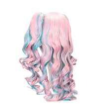Cosplay Wig 80cm Anime Clip Color Curly Hair Multi-Color European and American Wig Halloween Wig