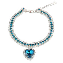 Hundehalsband mit GläNzendem Strass, Katzenherz, Diamantschmuck, Halskette, Haustier-Bling-Prinzessinnenhalsband, WelpenzubehöR, ZubehöR, C