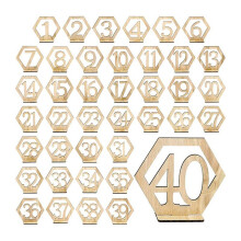 1-40 Wedding Wooden Table Number Sign Wooden Bar Cafe Number Table Sign  Number Plate Wedding Party Decoration