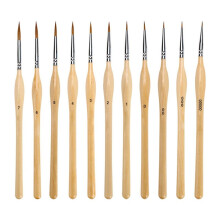 11Pcs Paint Brush Set, Miniature Detail Brush for Oil, Acrylic, Watercolor and Gouache, Nylon Hair Paint Brush