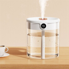 Humidificateur D'Air Capacité 2 L Double Buse avec éCran LCD D'Humidité Diffuseur D'Huiles Essentielles Portable USB, Blanc