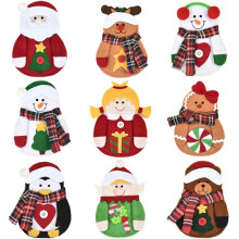 9 PièCes Ensemble de Couverts de NoëL Couverture Couteau Fourchette Ensemble de Sac à Couverts Support de Vaisselle pour NoëL Mignon DéCor PèRe