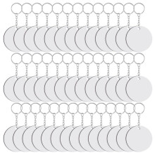 120 Pieces Round Sublimation Keychain Blanks Double Side Heat Transfer Blanks Key Rings Blank Board Key Chain Blanks