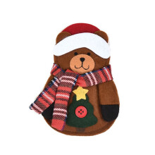 9-Delige Kerstbestekset Cover Mes Vork Bestektas Set Servies Houder voor Kerst Schattige Kerstman-Sneeuwpop Decor