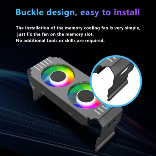 D50 ARGB Sync Heatsink Cooler 4Pin Memory Module Cooling Dual Fans ARGB Light Memory Cooling Cooler Radiator B 2