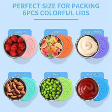 6Er-Pack Salatdressing-BehäLter zum Mitnehmen, 40 Ml Wiederverwendbare Kleine GewüRzbehäLter mit Deckel, Auslaufsicheres Silikon