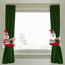 Set of 2 Christmas Curtain Buckle Tieback,Cute Santa Snowman-Curtain Holdbacks Tiebacks,Christmas Holiday Decor for Home
