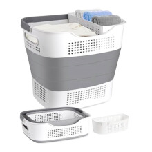 Opvouwbare Wasmand, Opvouwbare Wasmand PP met Handgrepen, - Opslagcontainer/Mand voor Wasgoed
