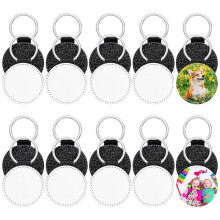 20 StüCk Leder-SchlüSselanhäNger-Rohlinge, Bulk-Sublimations-SchlüSselanhäNger, Blanko, PU-Leder, Geschenke,
