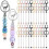 24Pcs Beaded Keychains Bulk Beads DIY Blank Keychains Metal Beaded Keychains for Beaded Keychain Crafts A 1