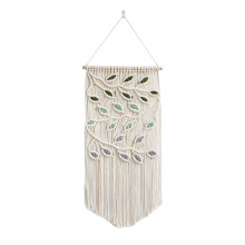 Folhas Macrame SuspensãO de Parede Folha Verde Macrame SuspensãO de Parede Boho DecoraçãO de Parede Fio TapeçAria Artesanal B